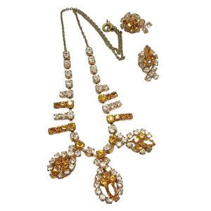 Spectacular Unsigned Austria Rhinestone Necklace Set (A2688)